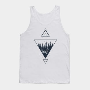 Nature. Wild Forest. Double Exposure. Geometric Style Tank Top